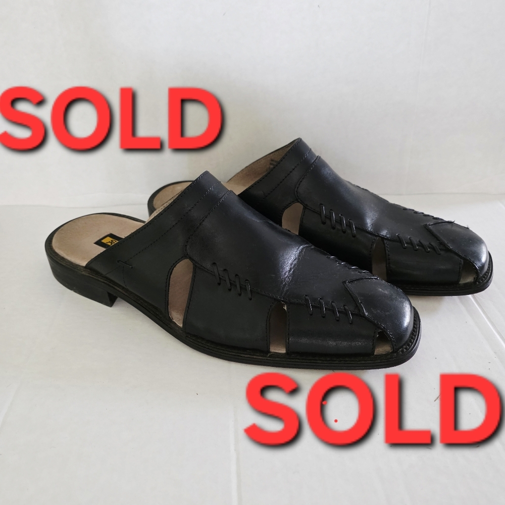 Stacy Adams Black Leather Slip-On Loafers